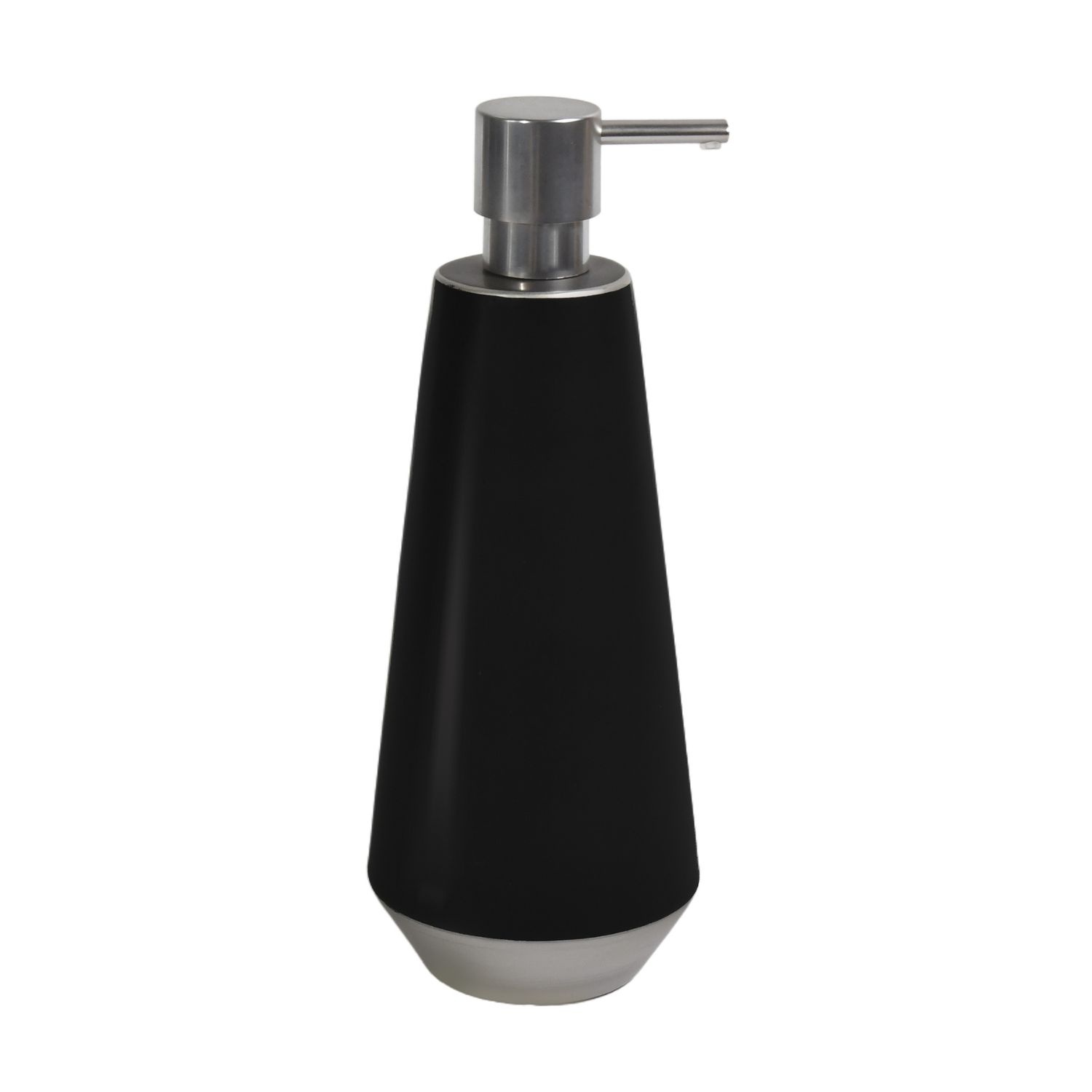 Levně Spirella dávkovač mýdla JOSHUA, černo-stříbrný, keramika, 650 ml