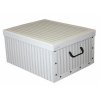 Skládací úložná krabice - karton box Compactor Anton, bílá / šedá