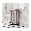 Koš na odpadky s pedálem Simplehuman – 10 l, půlkulatý, matná ocel, FPP