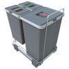 Vestavný odpadkový koš, výsuvný, objem 24+8+8 L, Elletipi ECOFIL PF01 44B1