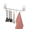 Závěsná samolepicí kuchyńská tyč 8 háčků, systém bez vrtání Compactor