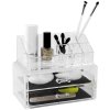 Organizér na kosmetiku Compactor – 2 zásuvky, horní úložný díl, čirý plast_