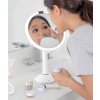 Kosmetické zrcátko s LED osvětlením, dobíjecí, bílá nerez, Simplehuman ST3038