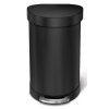 Odpadkový pedálový koš o objemu 45 L, černý, tiché zavírání