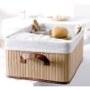 Úložný košík vhodný do koupelny, materiál bambus a len, Compactor Bamboo RAN5215