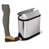 Koš na odpadky s pedálem Simplehuman – 10 l, butterfly víko, matná ocel, FPP