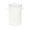 Kulatý koš na prádlo, s víkem, bílý, compactor