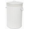 Compactor bambusový koš na prádlo s víkem, kulatý, bílý RAN9107