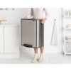 Snadno přenosný pedálový odpadkový koš, matná nerez ocel, 60 L, Brabantia 211324
