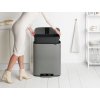 Odpadkový koš o objemu 60 L, pedálový, minerální šedá, Brabantia 211348