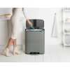 Koš na tříděný odpad, pedálový, minerálně šedá, objem 60 L, Brabantia 211348
