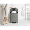 Pedálový koš na tříděný odpad, minerální šedá, objem 60 L, Brabantia 211348
