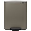 Pedálový odpadkový koš BO, 2x30 L, platinový, Brabantia 211546