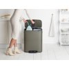 Pedálový koš na tříděný odpad, platinový, objem 2x30 L, Brabantia 211546