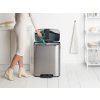 Koš na tříděný odpad, pedálový, matná nerez ocel, objem 2x30 L, Brabantia 211461