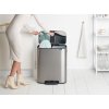 Pedálový koš na tříděný odpad, matná nerez ocel, objem 2x30 L, Brabantia 211461