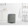 Praktický a designový odpadkový koš, minerální šedá, objem 2x30 L, Brabantia 211485
