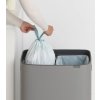 Koš na tříděný odpad, dotykový, minerálně šedý, objem 2x30 L, Brabantia 221460