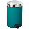 Pedálový odpadkový koš, barva vodní modrá, objem 3 L, Rossignol Bonny 91002