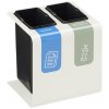 Koš na třídění odpadu (modrý papír, šedý směsný), objem 2x8 L, Rossignol Tribu 55300