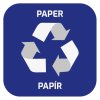 Samolepka pro odpadkový koš pro tříděný odpad modrá papír