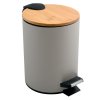 Šedohnědý pedálový odpadkový koš do koupelny či WC o objemu 3 L