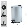 Rozměry odpadkového koše s tichým zavíráním jsou 25 x 16,8 cm