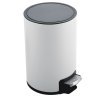 Pedálový odpadkový koš RIKU, matná bílá ocel, 5 L