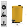 Rozměry odpadkového koše s tichým zavíráním jsou 25 x 16,8 cm