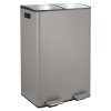 Spirella pedálový koš na tříděný odpad ALIYA, matná šedohnědá ocel, 2 x 30 L