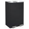 Spirella pedálový koš na tříděný odpad ALIYA, matná černá ocel, 2 x 30 L