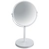 Spirella kosmetické zvětšovací zrcátko SYDNEY, bílá ocel, se stojánkem