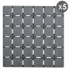 MSV sada 5 ks protiskluzových podložek QUADRO, šedý sbs kaučuk, 13 x 13 cm