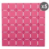 MSV sada 5 ks protiskluzových podložek QUADRO, růžový sbs kaučuk, 13 x 13 cm