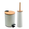 WC štětka v matné bílé barvě s odpadkovým košem ADONIS ze stejné řady