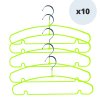 Zelené MSV ramínka v sadě 10 ks, ocel potažená plastem