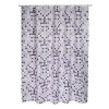 Bílo-fialový MSV sprchový závěs MOSAIKO, motiv čtverců