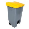Denox nášlapný odpadkový koš na tříděný odpad 80 L, žluté víko s kolečky
