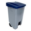 Denox nášlapný odpadkový koš na tříděný odpad 80 L, modré víko a kolečky