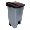Denox nášlapný odpadkový koš na tříděný odpad 80 L, hnědé víko s kolečky