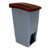 Denox nášlapný odpadkový koš na tříděný odpad 60 L, hnědé víko s kolečky