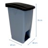 Rozměry u nášlapného odpadkového koše s kolečky 60 L