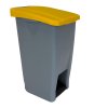 Denox nášlapný odpadkový koš na tříděný odpad 60 L, žluté víko s kolečky