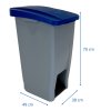 Rozměry u nášlapného odpadkového koše s kolečky 60 L