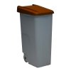 Denox odpadkový koš s kolečky RECICLO na tříděný odpad 110 L, hnědé víko