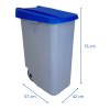 Odpadkový koš RECICLO na tříděný odpad 85 L, modré víko