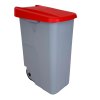 Denox odpadkový koš s kolečky RECICLO na tříděný odpad 85 L, červené víko