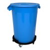Nádoba na odpad Denox na podvozku s víkem ze série INDUSTRIAL, modrá