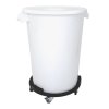 Bílá nádoba DENOX na odpad s víkem, pevný plast