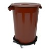Hnědá nádoba na odpad Denox s podvozkem ze série INDUSTRIAL, objem 100 L, hnědý